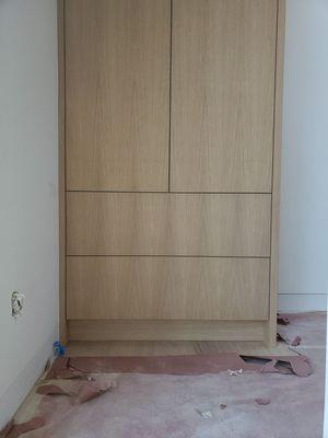 Custom Oak closets.