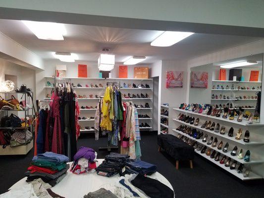 We have a wide selection of shoes, clothing summer wear. Pre-opening pic.