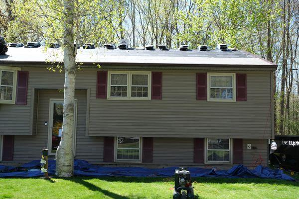 Removed Old Deteriorated Leaking Roof, Installed underlayment, ready to install new Shingles.