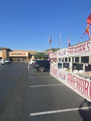 Fireworks stand next to the Safeway.