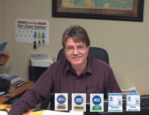 Owner Mike Habekott 23 ASE Certifications - 44 years as an Automotive Technician