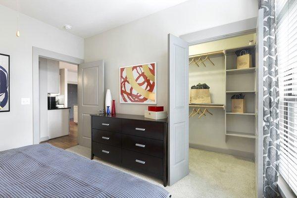 5th Street Commons Model Bedroom with Spacious Closet