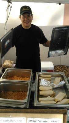 Mr Tamale himself !. Nothing fancy here. Just the best Tamale's & bean's anywhere. Ask for the home made green salsa. Tasty