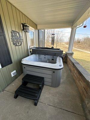 After hot tub was installed and filling with water