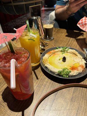 Hummus, Strawberry Mojito, Mango Mojito