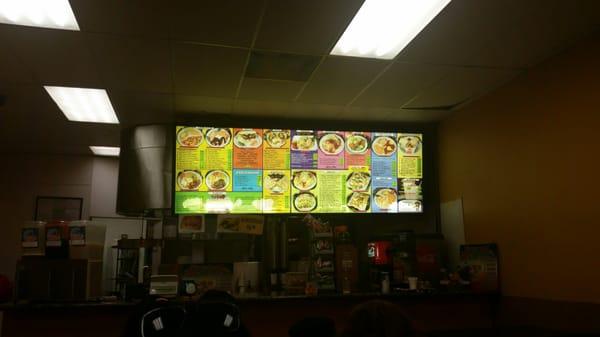 Large menu with many options and good prices.