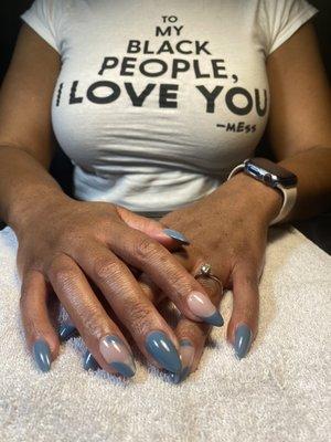 Apres Gel-X Extensions, with OPI gel colors Alpaca My Bags & Passion.