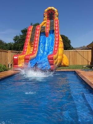 Checkout FunJumps®  Pool Slides, and turn your backyard pool into a water park!!