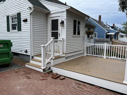 replaced deck with timbertech decking and composite railings