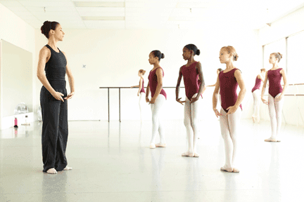 Buckhead Centre students with Atlanta Ballet dancer Nadia Mara during the Summer Intensive.