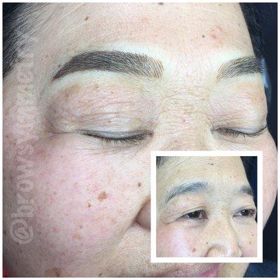 Brow transformation with microblading