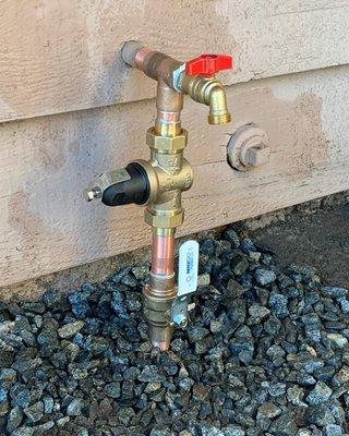 Water service, hose bibb, and pressure regulator replacement