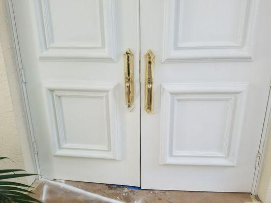 Wood door repair complete