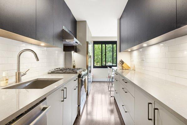 Clinton Hill Apartment - Contemporary Galley Kitchen