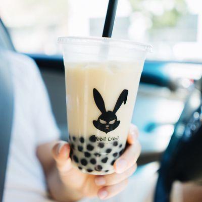 Jasmine milk tea with boba