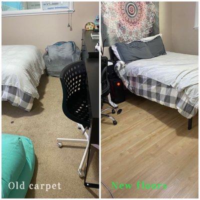 Old carpet vs. new floors