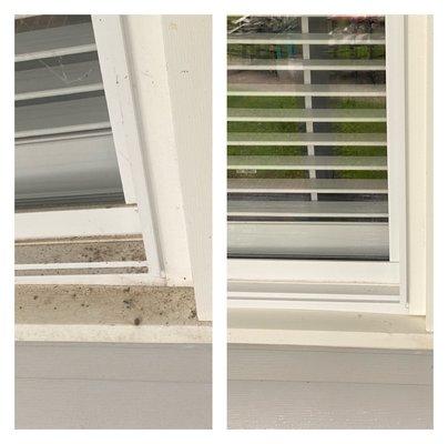 Window trim before and after