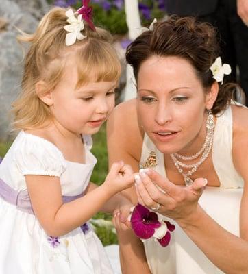 Wedding Moment of Bride with Daughter.