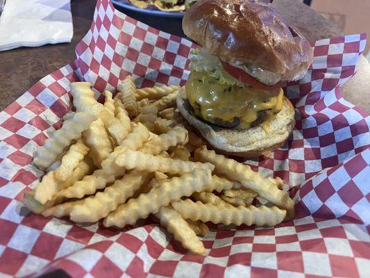 Burger and fries