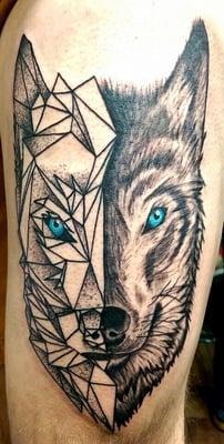 Geometric pointillism wolf by Jacob DeMoss.