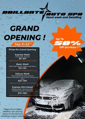 GRAND OPENING ALERT! 
We're thrilled to announce the grand opening of Brillante Auto Spa!
 Location:13939 Richmond ave