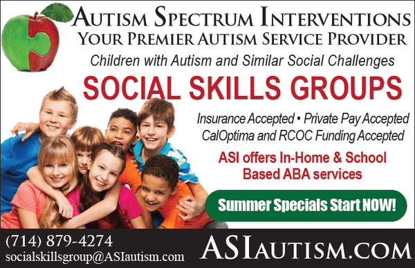 Groups are for Individuals with Autism or Similar Social Challenges,  ALL AGES are welcome and sessions are available year round.  FULLERTON