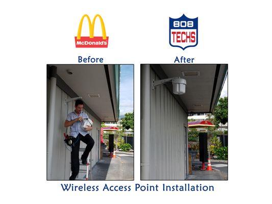 Wireless AP installation @ McDonalds