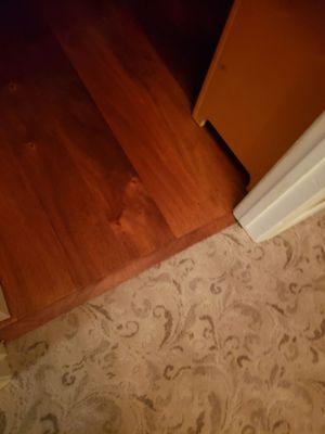 Carpet to new hardwood transition