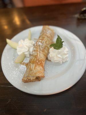 Cinnamon apple crepe.