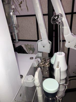 Tools on Facial Steamer: Skin Scrubber, Ultrasonic, Spot Remover, Diamond Tip Microdermabrasion (tips)