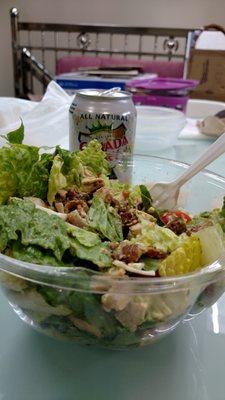 Best salad deal in all of Williamsburg. Large salad (I ate some) and it comes with soda.