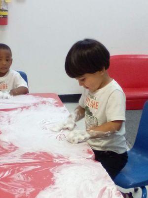 Fun with shaving cream....sensory activities