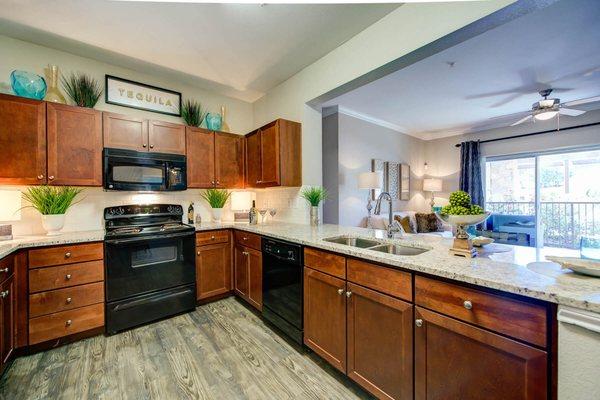 Model Kitchen at Callista Hill Country Apartments in Austin TX