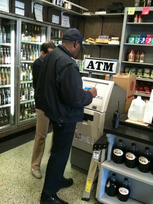 I caught this cop using an ATM to buy beer on the job..