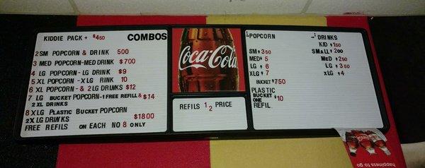 Concession stand prices