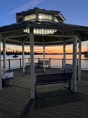 A gazebo on the waterfront