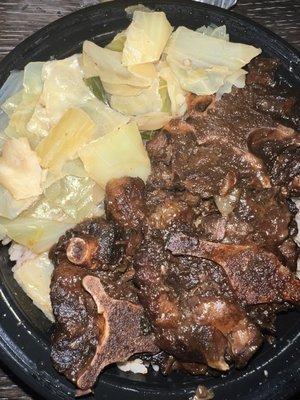 Oxtail and cabbage