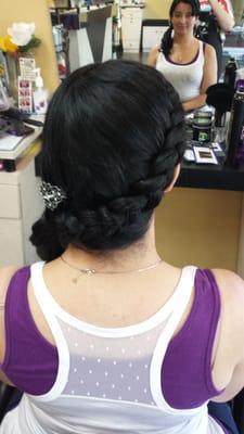 Side french braid for a special occasion.