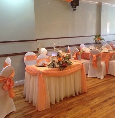 Peach and Ivory Wedding Reception