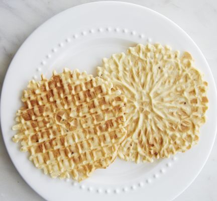 Double-pressed anise pizzelle!