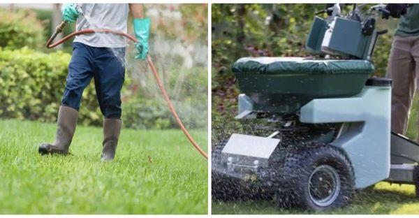 Technicians servicing lawns in the Oklahoma City Metro Areas