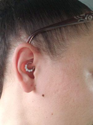 Daith piercing with new jewelry