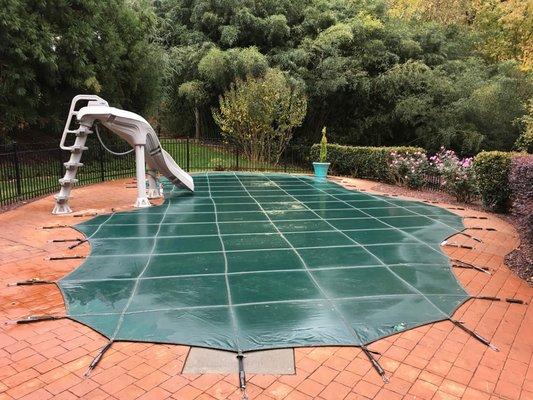 Let Pool Specialists Professionally install your Safety Cover for Winter.