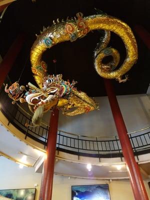 If you go upstairs to the 2nd floor, you'll see this golden dragon at the top