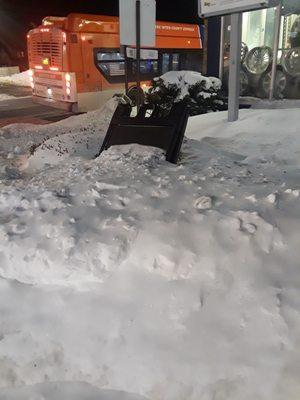 The Sunoco sign is mofo tired and almost covered. My N4 in the background. Fri5thJan18, day after bomb cyclone.