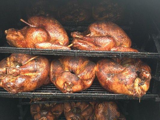 Smoked turkey for Thanksgiving.