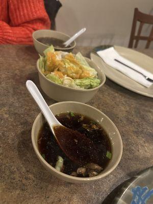 Soupy salad and wrong soup supposed to be miso