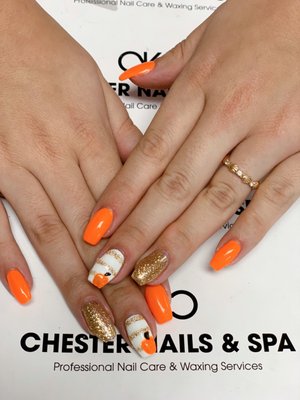 Pumpkin Nails design