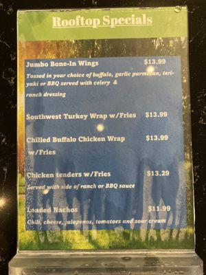 Menu side 1