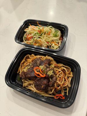 Papaya Salad  Ma La Braised Beef Cheek Noodle